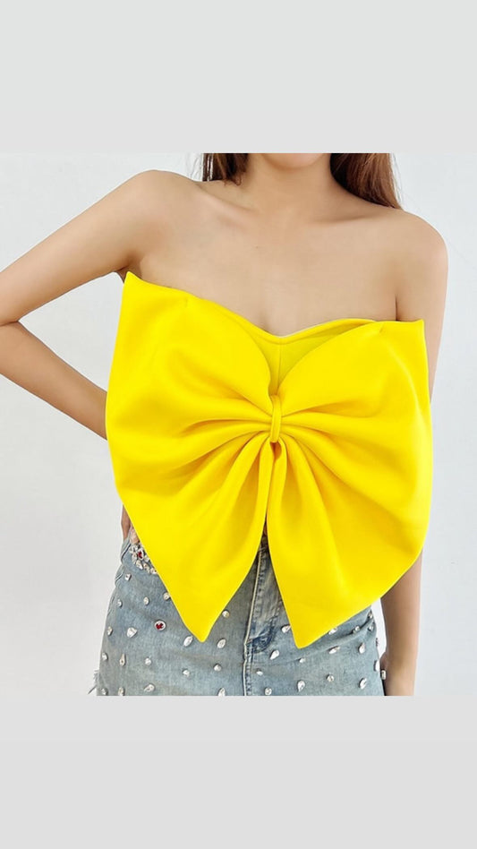 Blusa strapless Amarilla