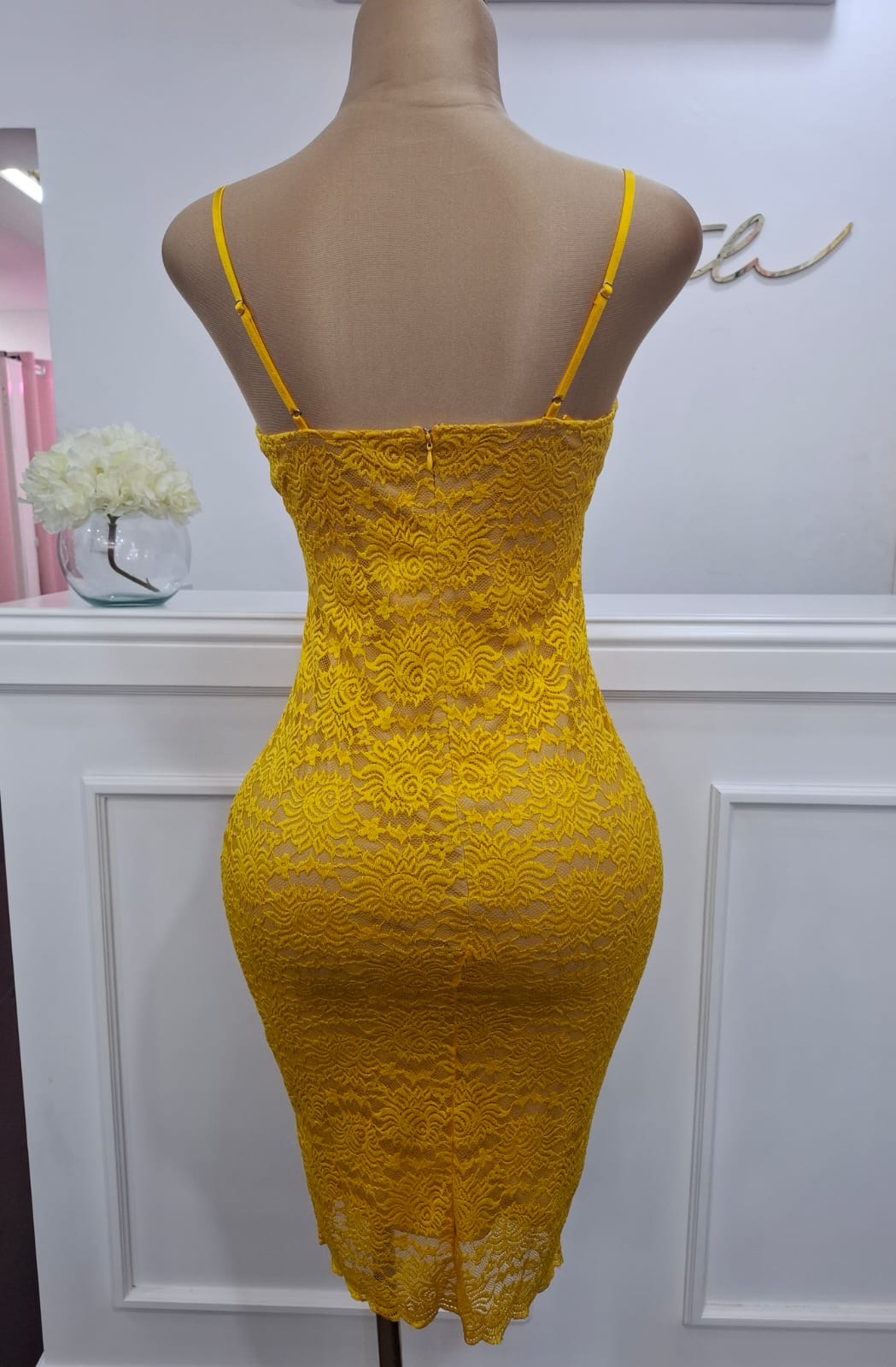 Vestido Yellow Encaje